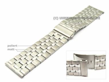 Uhrenarmband Edelstahl 28mm fein geb�rstet, teilpoliert - Bild vergr��ern 