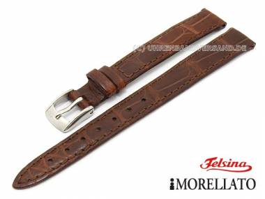 Uhrarmband echt Alligator 12mm dunkelbraun Felsina-Kollektion von MORELLATO (Schlie�enansto� 10 mm) - Bild vergr��ern 