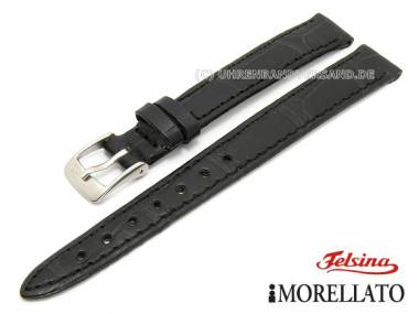 Uhrarmband echt Alligator 12mm schwarz Felsina-Kollektion von MORELLATO (Schlie�enansto� 10 mm) - Bild vergr��ern 
