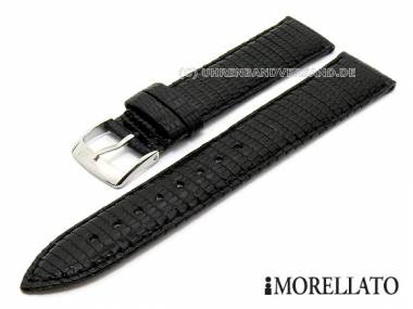 Uhrarmband -Violino Lucertola- 20mm schwarz echt Eidechse von MORELLATO - Bild vergr��ern 