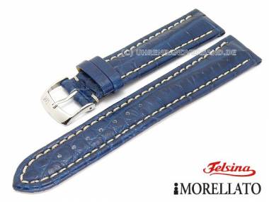 Uhrarmband echt Alligator 22mm dunkelblau helle Naht von MORELLATO Felsina (Schlie�enansto� 18 mm) - Bild vergr��ern 