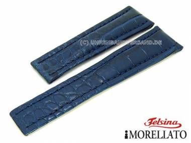 Uhrarmband echt Alligator 23mm blau f�r Breitling MORELLATO Felsina (Schlie�enansto� 18 mm) - Bild vergr��ern 