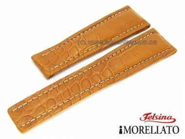 Uhrarmband echt Alligator 23mm hellbraun f�r Breitling MORELLATO Felsina (Schlie�enansto� 18 mm) - Bild vergr��ern 