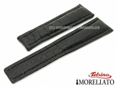 Uhrarmband echt Alligator 23mm schwarz f�r Breitling MORELLATO Felsina (Schlie�enansto� 18 mm) - Bild vergr��ern 