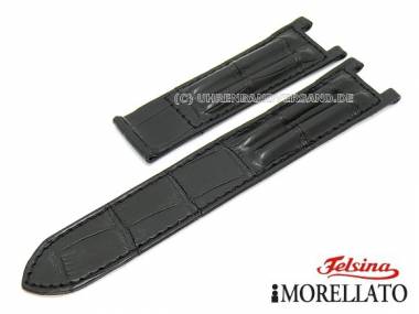 Uhrarmband echt Alligator 18mm schwarz f�r Cartier von MORELLATO Felsina (Schlie�enansto� 18 mm) - Bild vergr��ern 