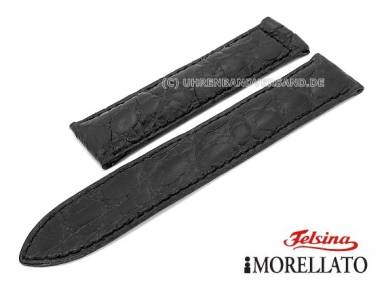 Uhrarmband echt Krokodil 18mm schwarz f�r Cartier von MORELLATO Felsina (Schlie�enansto� 18 mm) - Bild vergr��ern 