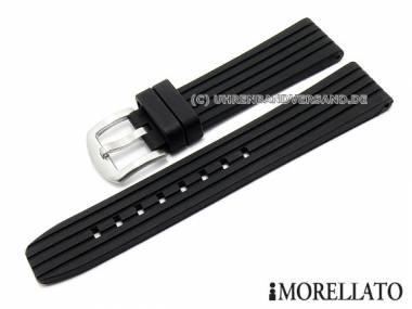 Uhrband -Brenta- 22mm schwarz Silikon mit Rillen von MORELLATO (Schlie�enansto� 20 mm) - Bild vergr��ern 