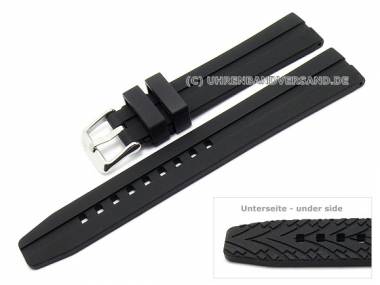 Uhrband -Nilo- 22mm schwarz Silikon wasserfest matt von MORELLATO (Schlie�enansto� 20 mm) - Bild vergr��ern 