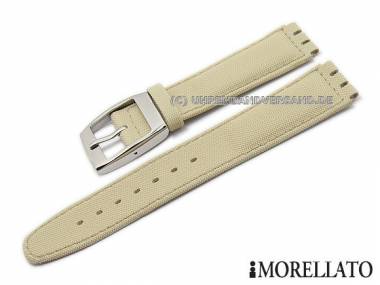 Uhrarmband -Hilton Tessile- 17mm beige Synthetik Textil-Look passend f�r Swatch von MORELLATO - Bild vergr��ern 