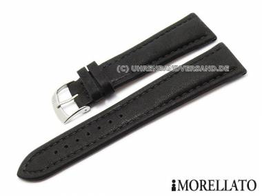 Uhrband 24mm schwarz Naturkalbleder fein genarbt abgen�ht von MORELLATO (Schlie�enansto� 20 mm) - Bild vergr��ern 