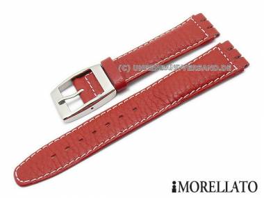 Uhrarmband -Hilton Stampa- 17mm rot Leder genarbt passend f�r Swatch von MORELLATO - Bild vergr��ern 