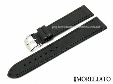 Uhrenarmband -Soft- 16mm schwarz echt Kalbsleder flach abgen�ht MORELLATO (Schlie�enansto� 14 mm) - Bild vergr��ern 
