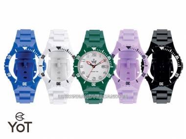1 Uhr viele Varianten: Modische Armbanduhr von YOT by Morellato mit variierbarem Geh�use (*MT*HU*) - Bild vergr��ern 