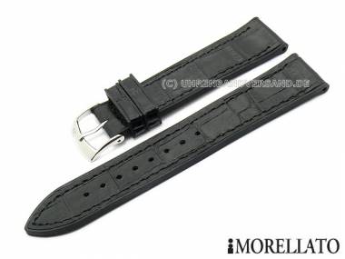 Uhrarmband 18mm schwarz Leder/Silikon Alligatorpr�gung von MORELLATO (Schlie�enansto� 16mm) - Bild vergr��ern 