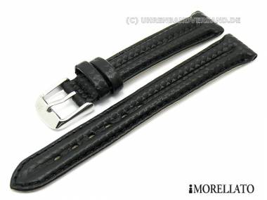 Uhrarmband 18mm schwarz -Speed- Carbon-Optik Doppelwulst von MORELLATO - Bild vergr��ern 