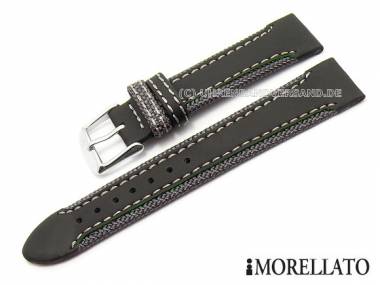 Uhrenarmband -Carving- 18mm schwarz/grau gr�ne Seitenkanten von MORELLATO (Schlie�enansto� 16 mm) - Bild vergr��ern 