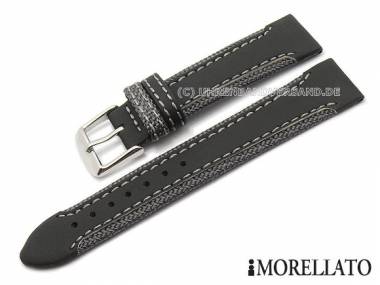 Uhrenarmband -Carving- 18mm schwarz/grau wei�e Seitenkanten von MORELLATO (Schlie�enansto� 16 mm) - Bild vergr��ern 