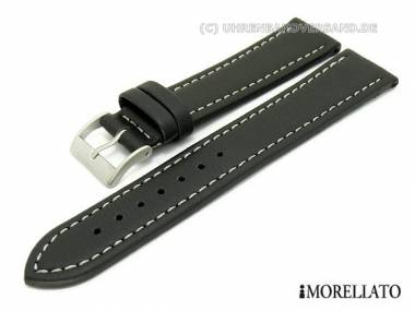 Uhrarmband 20mm schwarz -Tipo Locman- Lorica wasserfest hellgraue Naht von MORELLATO - Bild vergr��ern 