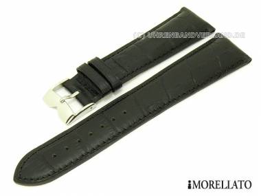 Ersatz-Uhrarmband Morellato 24mm XL Leder schwarz f�r 0E025 usw. (Schlie�enansto� 20 mm) - Bild vergr��ern 