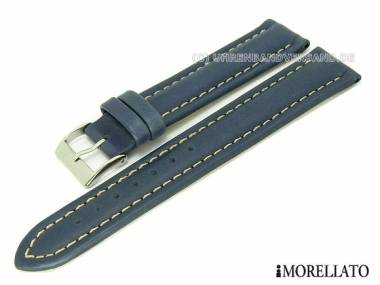 Uhrenarmband -Ontario- 22mm blau Leder glatt gepolstert von MORELLATO (Schlie�enansto� 18 mm) - Bild vergr��ern 