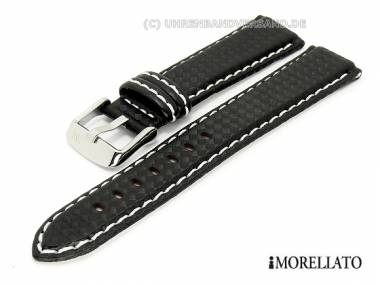 Uhrarmband 18mm schwarz -Biking- Carbon-Optik wei�e Naht von MORELLATO - Bild vergr��ern 