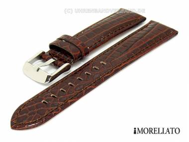 Uhrarmband 24mm dunkelbraun-Ypsilon- Alligatorpr�gung gl�nzend von MORELLATO - Bild vergr��ern 