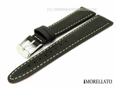 Uhrarmband -Pentathlon- 18mm schwarz Aqua-Wash-Leder genarbt helle Naht von MORELLATO - Bild vergr��ern 