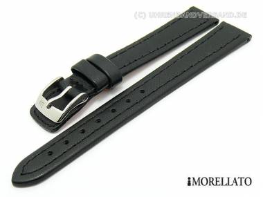 Uhrarmband -Anallergico- 14mm schwarz echt Leder glatt abgen�ht von MORELLATO - Bild vergr��ern 