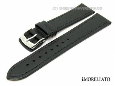 Uhrarmband -Anallergico- 18mm schwarz echt Leder glatt abgen�ht von MORELLATO - Bild vergr��ern 