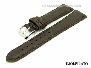 Uhrarmband -Wild Pekary- 16mm dunkelbraun echt Peccary-Leder genarbt von MORELLATO - Bild vergr��ern 
