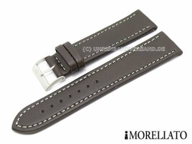 Uhrarmband 24mm dunkelbraun -Tipo Locman- Lorica wasserfest hellgraue Naht von MORELLATO - Bild vergr��ern 