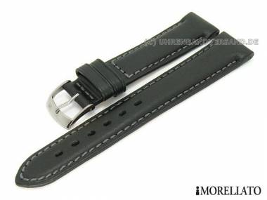 Uhrenarmband -Bottolato- 22mm schwarz Leder genarbt von MORELLATO (Schlie�enansto� 20 mm) - Bild vergr��ern 