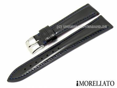Uhrenarmband 20mm schwarz -British- echtes Leder blaue Naht von MORELLATO (Schlie�enansto� 16 mm) - Bild vergr��ern 