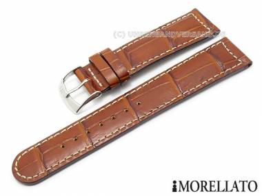 Uhrenarmband -Guttuso- 20mm mittelbraun Alligator-Pr�gung von MORELLATO (Schlie�enansto� 18 mm) - Bild vergr��ern 