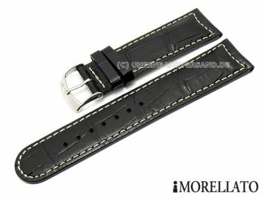Uhrenarmband -Guttuso- 20mm schwarz Alligator-Pr�gung von MORELLATO (Schlie�enansto� 18 mm) - Bild vergr��ern 