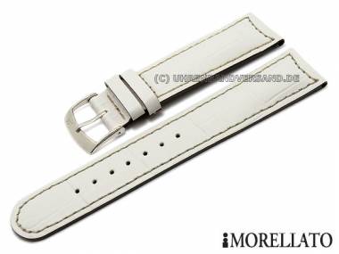 Uhrenarmband -Guttuso- 20mm wei� Alligator-Pr�gung von MORELLATO (Schlie�enansto� 18 mm) - Bild vergr��ern 