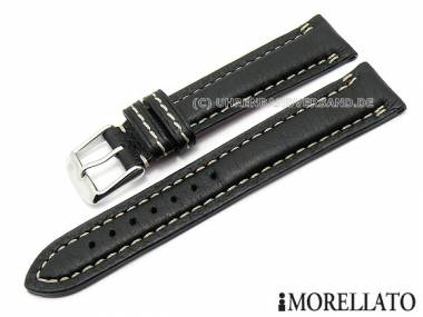 Uhrenarmband -Cervo Americano- 18mm schwarz echt Hirschleder von MORELLATO (Schlie�enansto� 16 mm) - Bild vergr��ern 