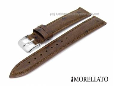 Uhrarmband 20mm dunkelbraun -Chagall- echt Leder Strau�-Pr�gung abgen�ht von MORELLATO - Bild vergr��ern 