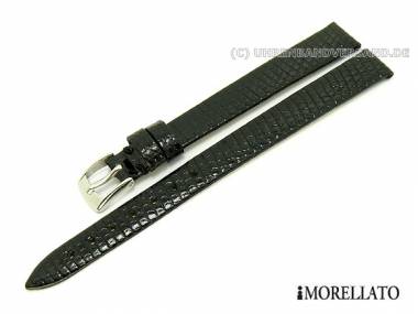 Uhrenarmband XL -Livorno Lucertola- 14mm schwarz echt Eidechse von MORELLATO (Schlie�enansto� 12 mm) - Bild vergr��ern 