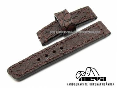 Handgefertigtes Uhrenarmband 24mm dunkelbraun Kuheuter abgen�ht (Schlie�enansto� 24 mm) - Bild vergr��ern 