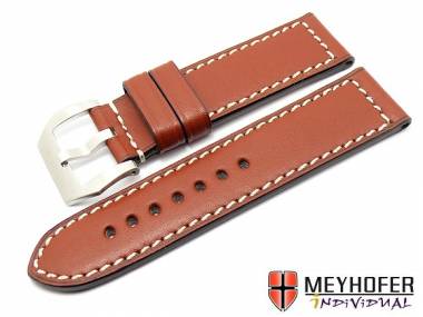 Uhrenarmband -Padua PNR- 26mm hellbraun helle Naht glatt MEYHOFER (Schlie�enansto� 26 mm) - Bild vergr��ern 