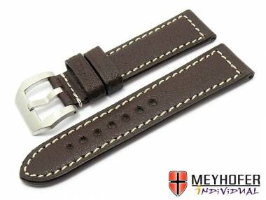 Uhrenarmband -Canberra PNR- 26mm dunkelbraun helle Naht echt B�ffel MEYHOFER (Schlie�enansto� 26 mm) - Bild vergr��ern 