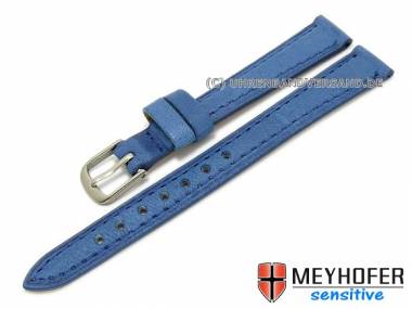 Uhrenarmband -Alvesta- 12mm blau genarbt echt Kalb von MEYHOFER (Schlie�enansto� 10 mm) - Bild vergr��ern 