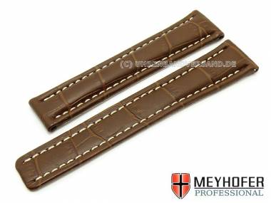 Uhrenarmband -Lagos- 22mm dunkelbraun Alligator-Pr�g. f�r Breitling MEYHOFER (Schlie�enansto� 20 mm) - Bild vergr��ern 
