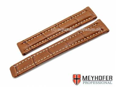 Uhrenarmband -Lagos- 15mm hellbraun Alligator-Pr�g. f�r Breitling MEYHOFER (Schlie�enansto� 14 mm) - Bild vergr��ern 