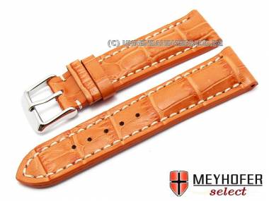 Uhrenarmband -Catania- XS 24mm orange Alligpr�g. helle Naht MEYHOFER (Schlie�enansto� 20 mm) - Bild vergr��ern 