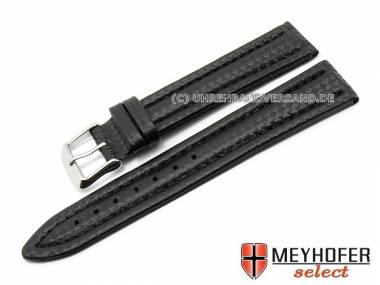 Uhrenarmband -Kandava- 24mm schwarz Carbon-Optik abgen�ht MEYHOFER (Schlie�enansto� 22 mm) - Bild vergr��ern 