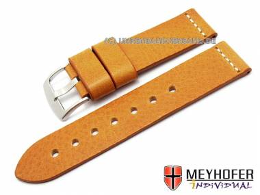 Uhrenarmband -Messina- 20mm hellbraun echt Leder genarbt von MEYHOFER (Schlie�enansto� 20 mm) - Bild vergr��ern 