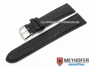 Uhrenarmband -Alvesta- 16mm schwarz genarbt echt Kalb von MEYHOFER (Schlie�enansto� 14 mm) - Bild vergr��ern 