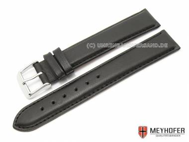 Uhrenarmband -Kiruna- XL 17mm schwarz glatt von MEYHOFER (Schlie�enansto� 16 mm) - Bild vergr��ern 